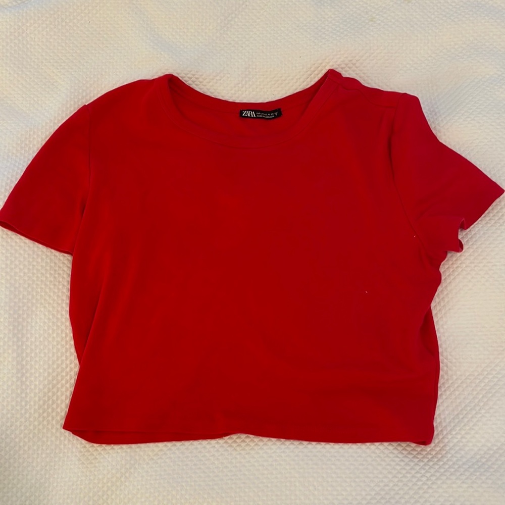 Zara red baby tee
